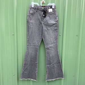 Women’s Lee High Rise Flare Denim Jean Pants with Raw Hem Size 6 S